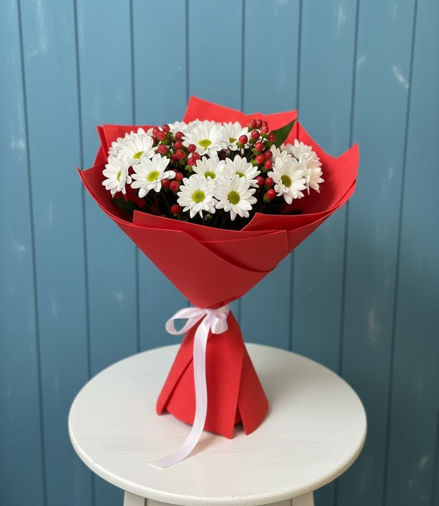 Букет цветов из: Хризантемы в Красный Бор