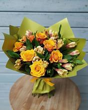 Букет цветов из:  Альстромерии и Розы #REPLACE_PRED# Красный Бор