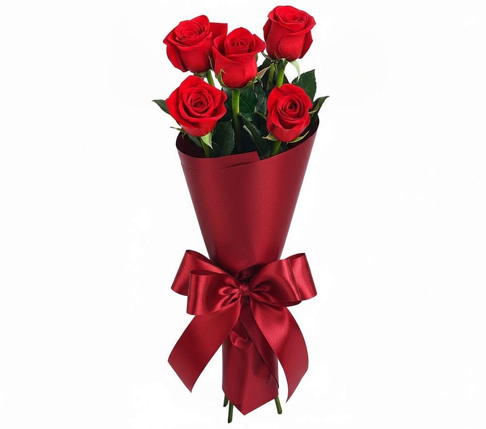 Букет 5 Красных роз Эдлесс Лав в Красный Бор