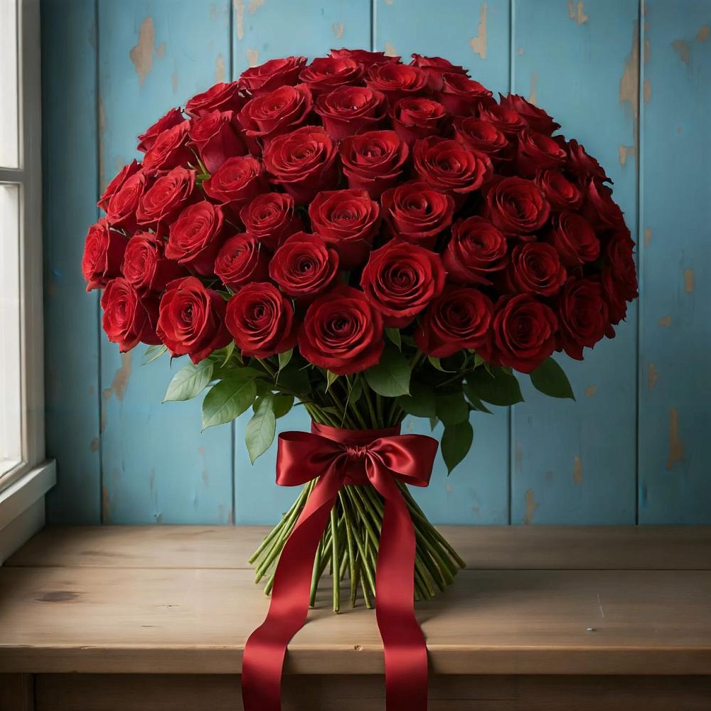 Букет Красные розы Блэк Меджик в Красный Бор