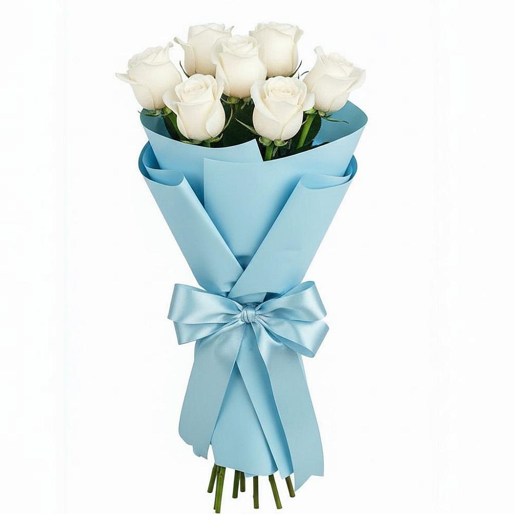 Букет 7 белых роз Проуд в Красный Бор