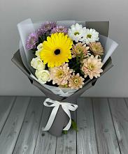 Букет цветов из:  Розы, Герберы и Хризантемы в Красный Бор