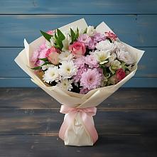 Букет цветов из:  Хризантемы, Альстромерии и Розы в Красный Бор