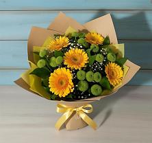 Букет цветов из:  Герберы и Хризантемы в Красный Бор