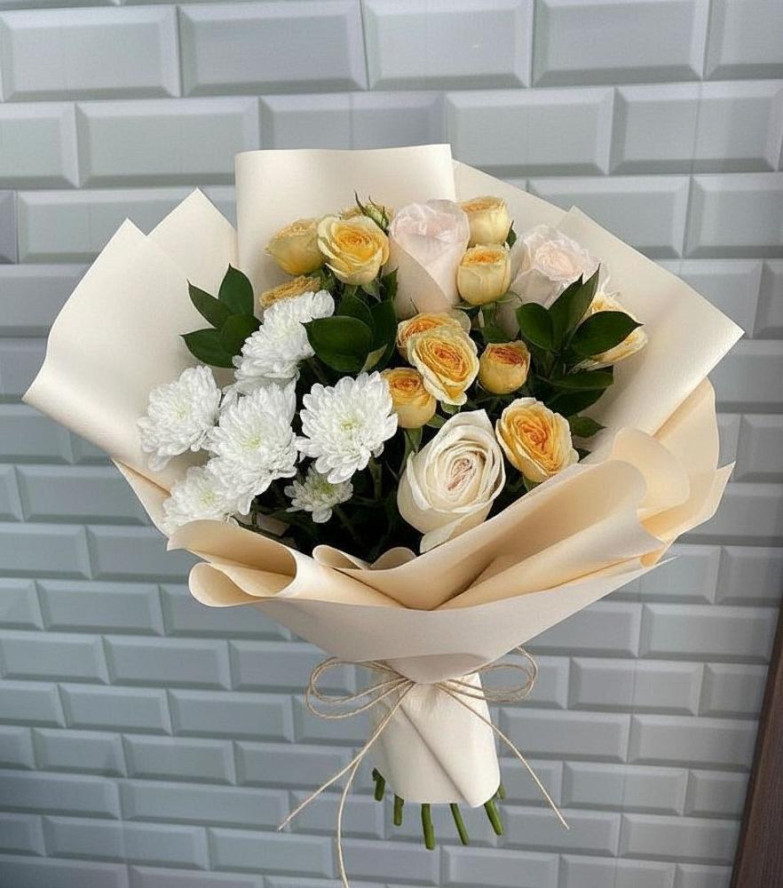 Букет цветов из: Розы и Хризантемы в Красный Бор