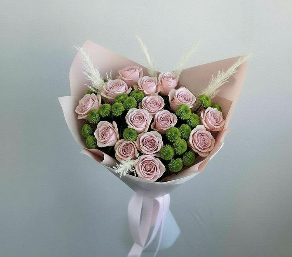 Букет цветов из: Розы и Хризантемы в Красный Бор