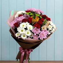 Букет цветов из:  Розы, Хризантемы и Альстромерии в Красный Бор