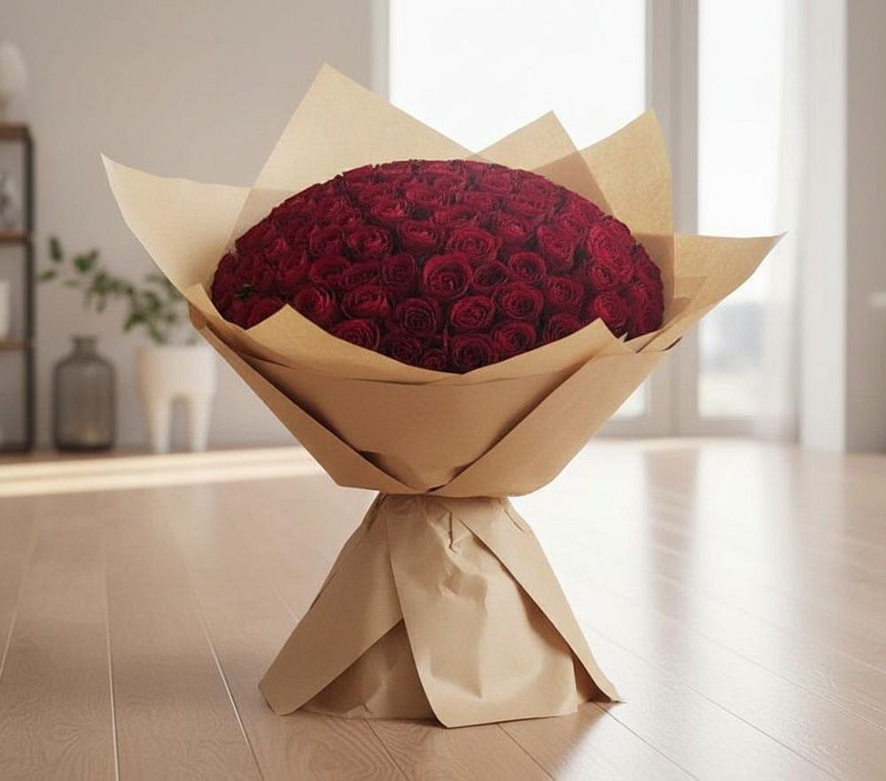 Букет 101 Красная роза в Красный Бор