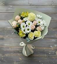 Букет цветов из:  Альстромерии, Розы и Хризантемы #REPLACE_PRED# Красный Бор